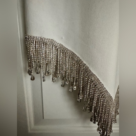 White High Neck Dress with Jewels - Picture 2 of 9